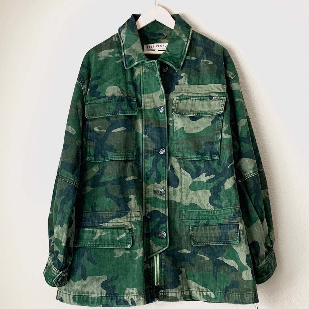NWT Free People Camo Jacket - Picture 2 of 10